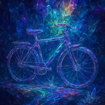 bicyle resting against a wall