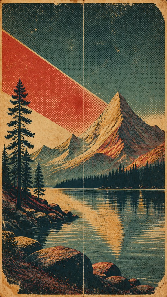 a tranquil mountain lake beneath a starry night sky, no people, no text
