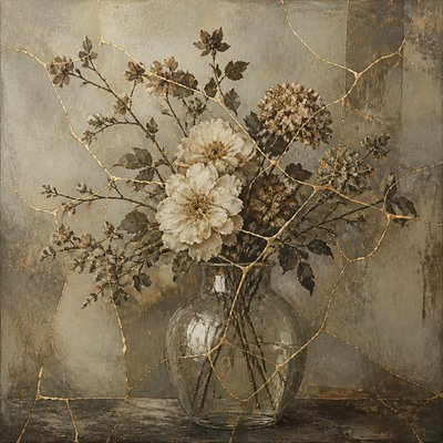 bouquet of flowers in a glass vase
