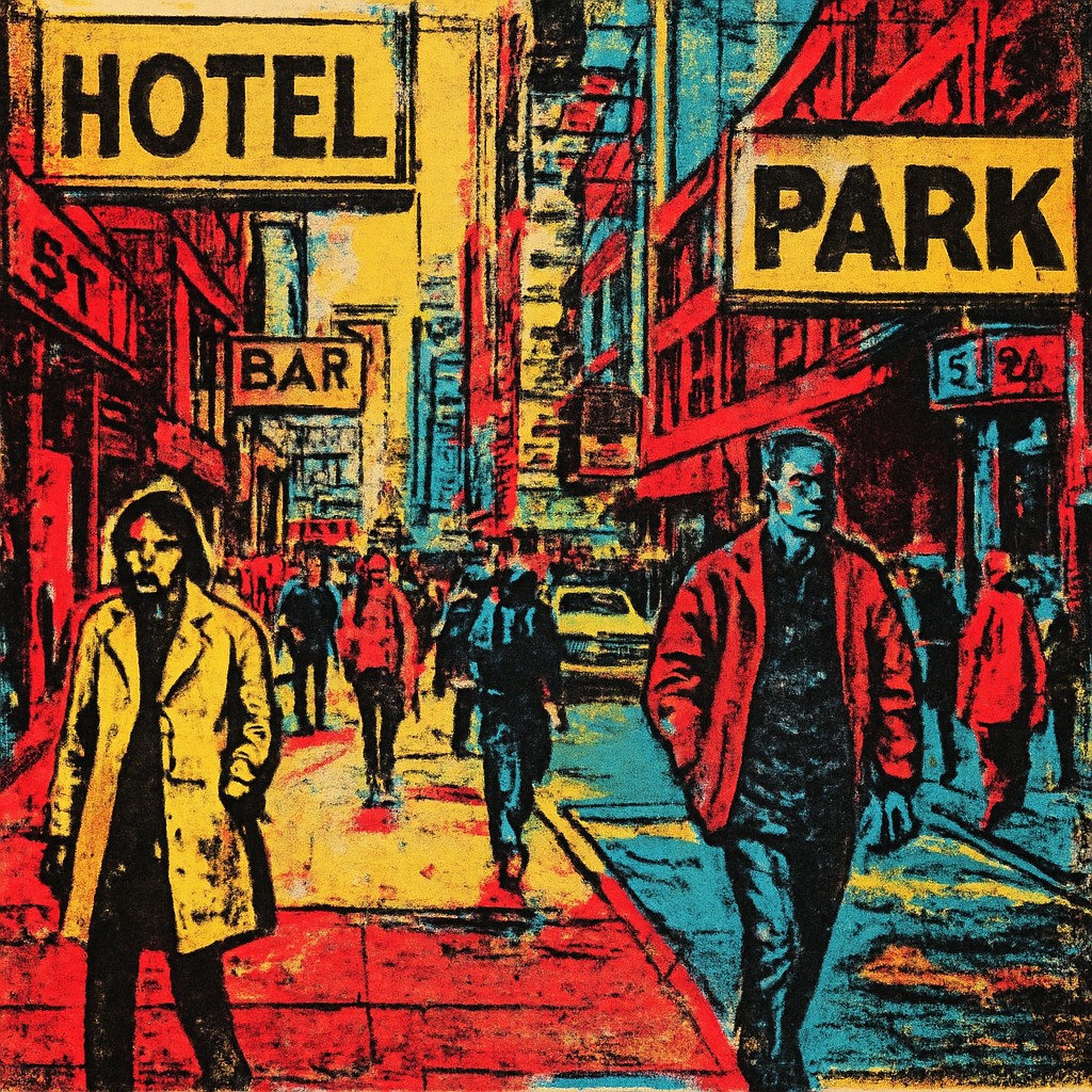 urban street with city activity