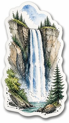 towering waterfall cascading down a cliff