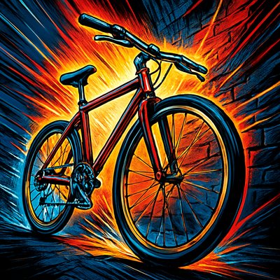 bicyle resting against a wall