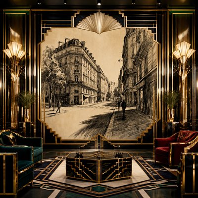 Art Deco Interior Design Style Transfer Example