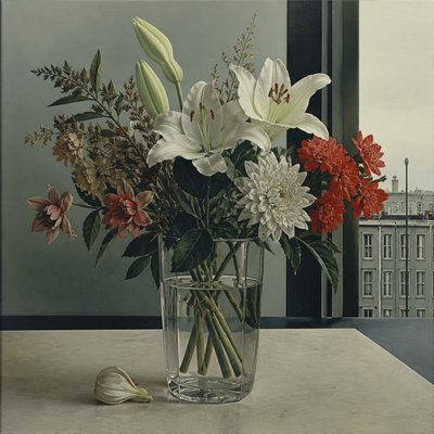 bouquet of flowers in a glass vase