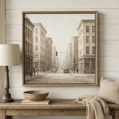 urban street with city activity