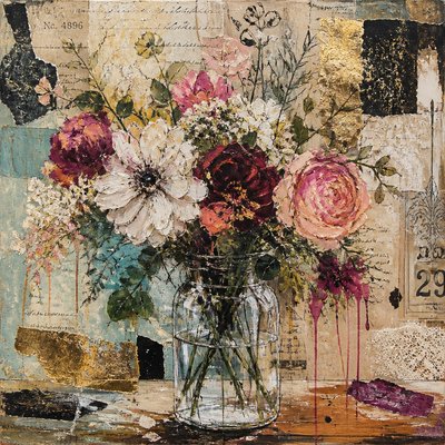 bouquet of flowers in a glass vase