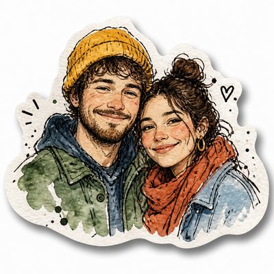 portrait of two people together
