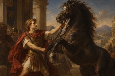 young Alexander the Great tames a wild horse
