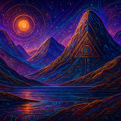 serene landscape with mountains and water