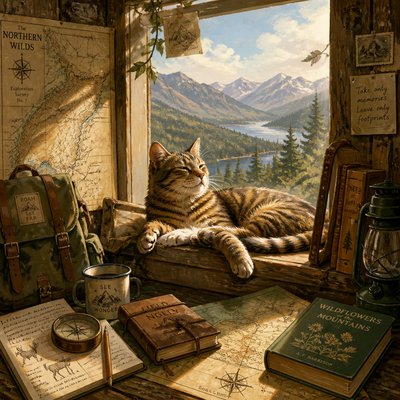 a cat lounging in a sunlit window