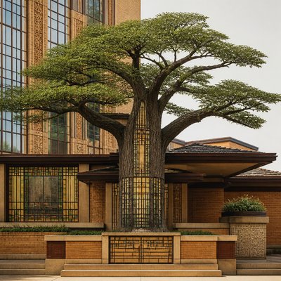 a tree in nature — Chicago Art Style