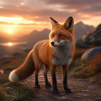 animal standing in natural pose — 3D Rendered Digital Art Style