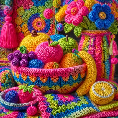 still life arrangement of fruits and flowers