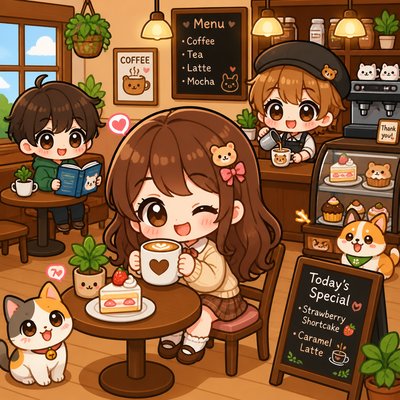 cozy cafe interior with warm lighting