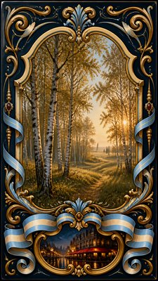 a serene birch forest in soft morning light, no people, no text