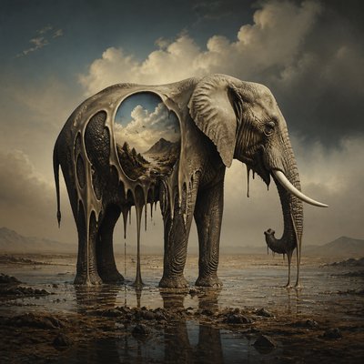 animal standing in natural pose — Surrealism Art Style