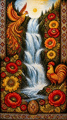 towering waterfall cascading down a cliff