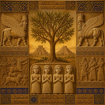 a tree in nature — Iraqi Art Style