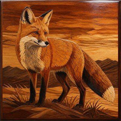 animal standing in natural pose — Marquetry Art Style