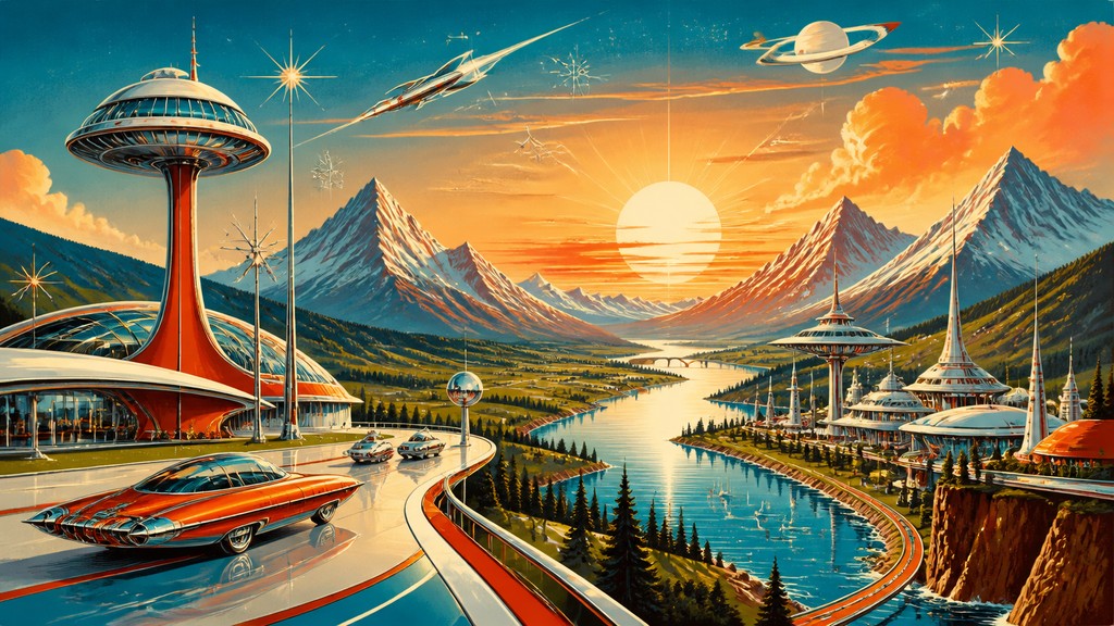 a vast valley with a river winding toward distant mountains at sunrise, no people, no text