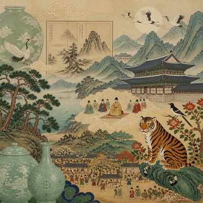 wide landscape with natural scenery — Seoul Art Style