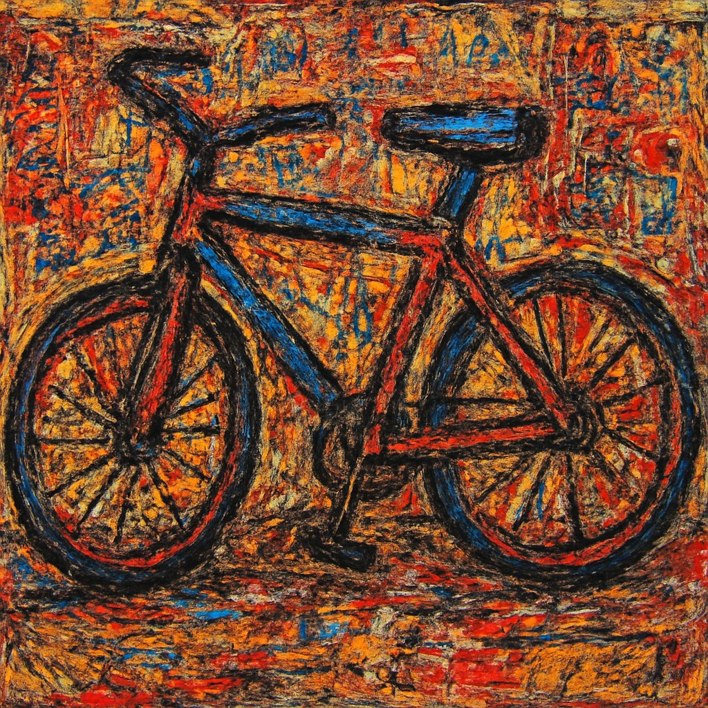 bicyle resting against a wall