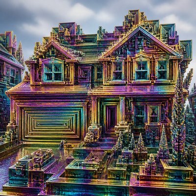 Bismuth Crystal Architecture Style Transfer Example