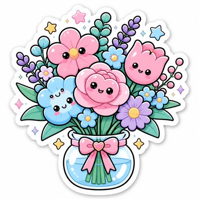 bouquet of flowers in a glass vase