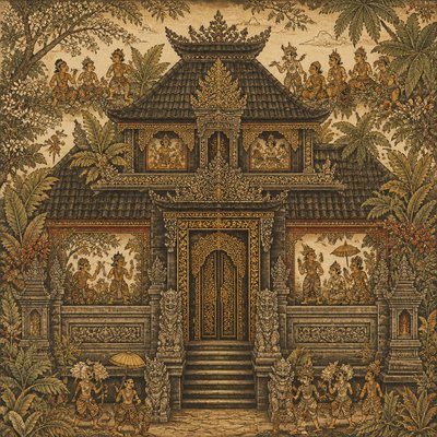 house with front view — Bali Art Style
