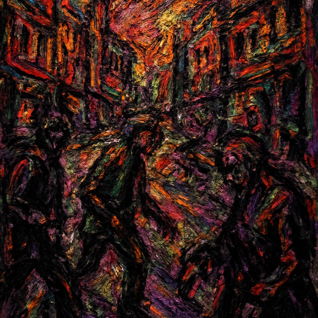urban street with city activity