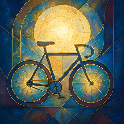 bicyle resting against a wall