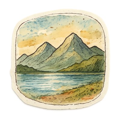 serene landscape with mountains and water
