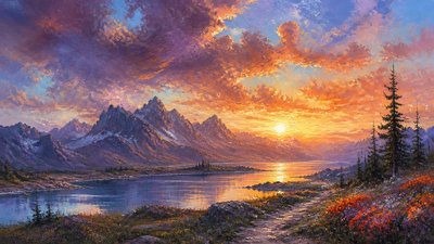 sweeping panoramic landscape with a dramatic sky