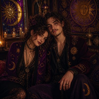 portrait of two people together — Whimsigoth Aesthetic