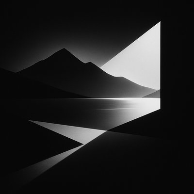 serene landscape with mountains and water