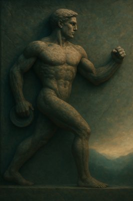 a statue of a man with no shirt on