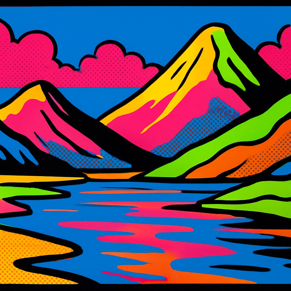 serene landscape with mountains and water
