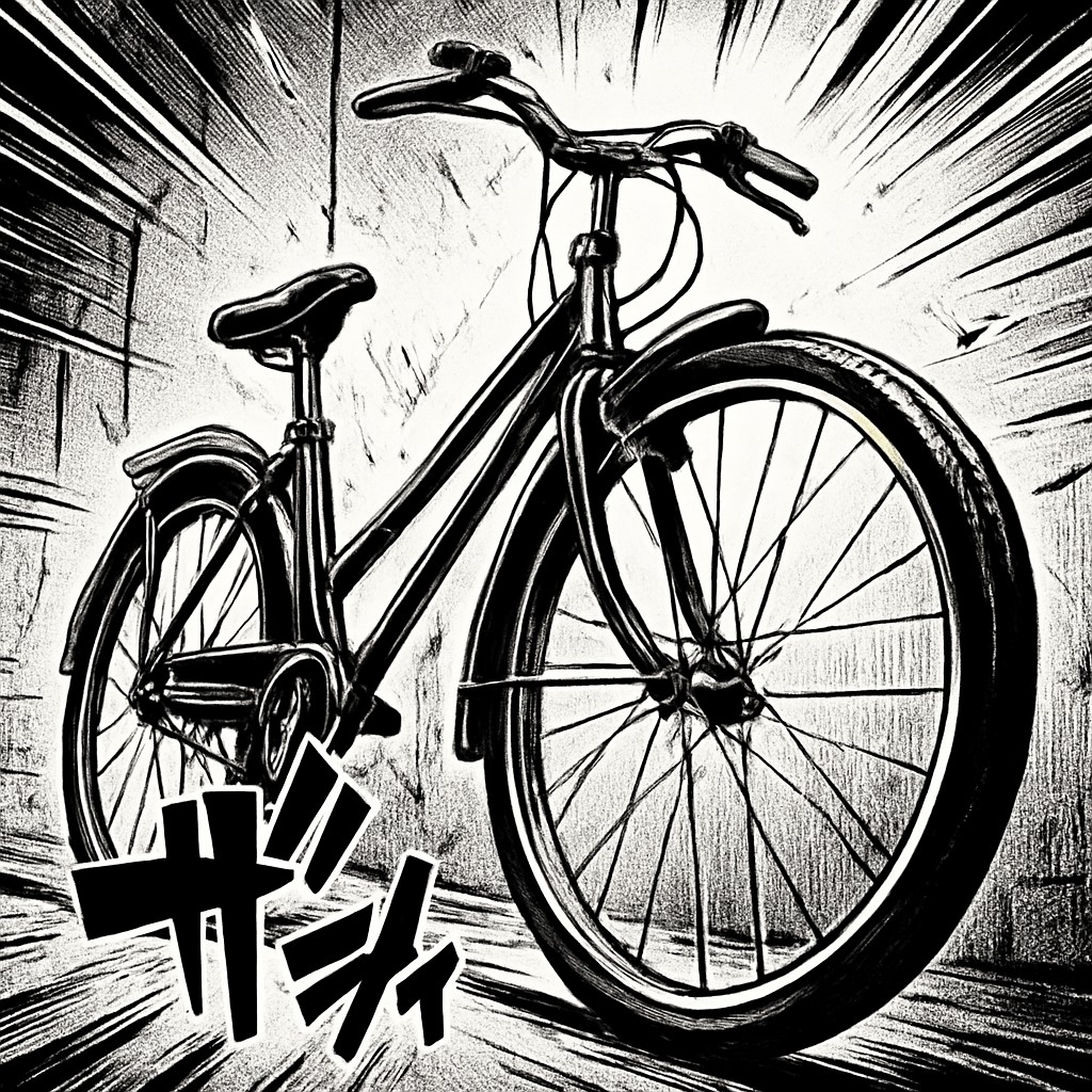 bicyle resting against a wall