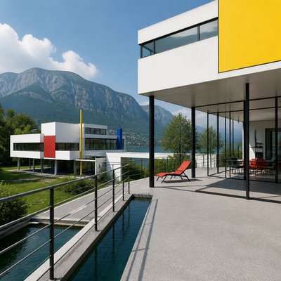 wide landscape with natural scenery — Bauhaus Architecture