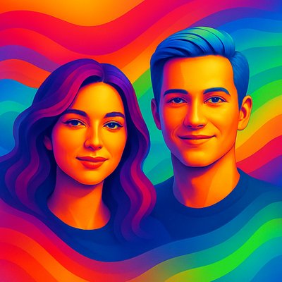 portrait of two people together