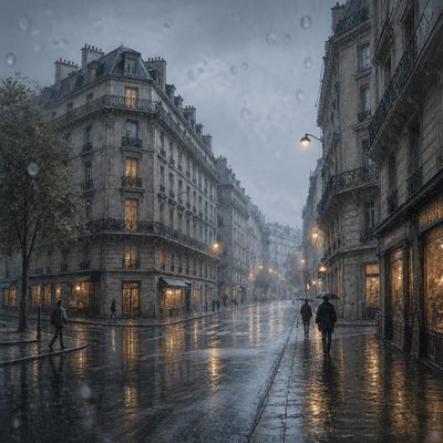 Rainy Day Aesthetic Style Transfer Example