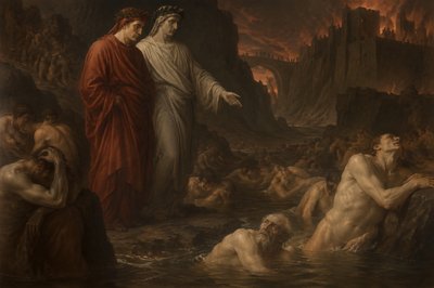 ethereal figures in hell from Divine Comedy by Dante 