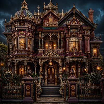 house with front view — Victorian Architecture Art