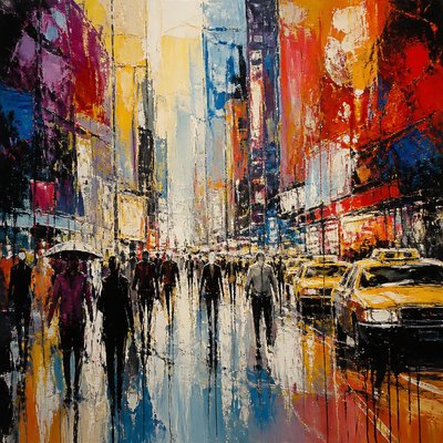 urban street with city activity