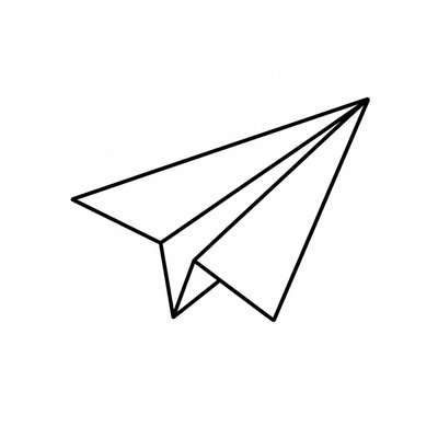 a paper plane, clean minimal composition on a plain background, no text