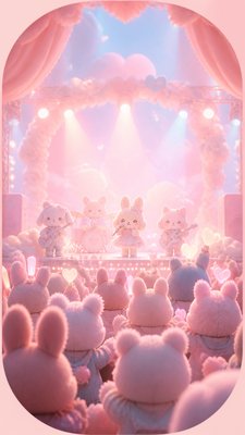a live music scene with a glowing stage and silhouetted crowd, energetic vertical composition with open space at the top, no text