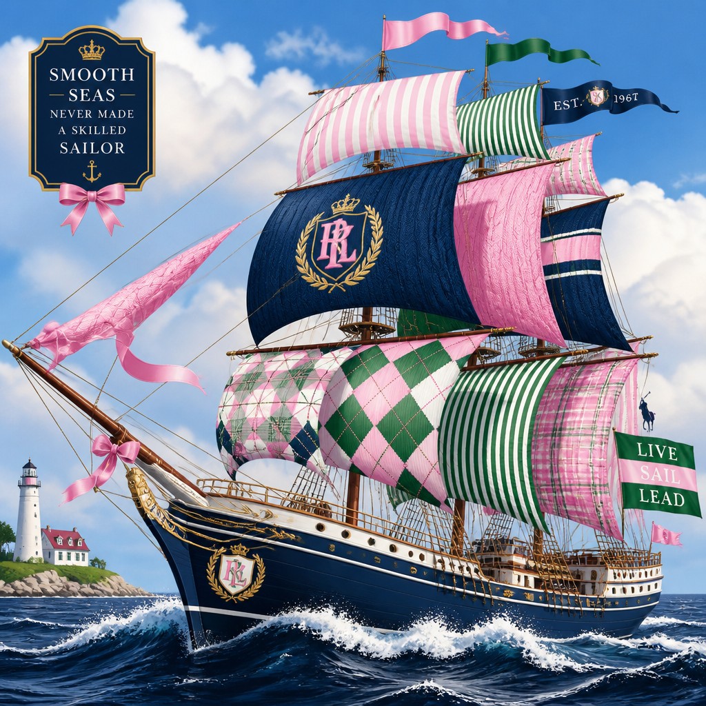 sailing ship on a stormy sea — Preppy Aesthetic