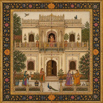 house with front view — Miniature Painting Style