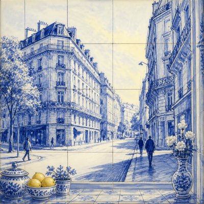 Delft Blue Art Style Style Transfer Example
