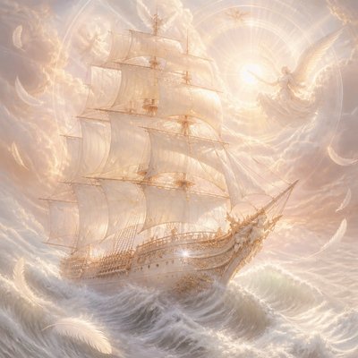 sailing ship on a stormy sea